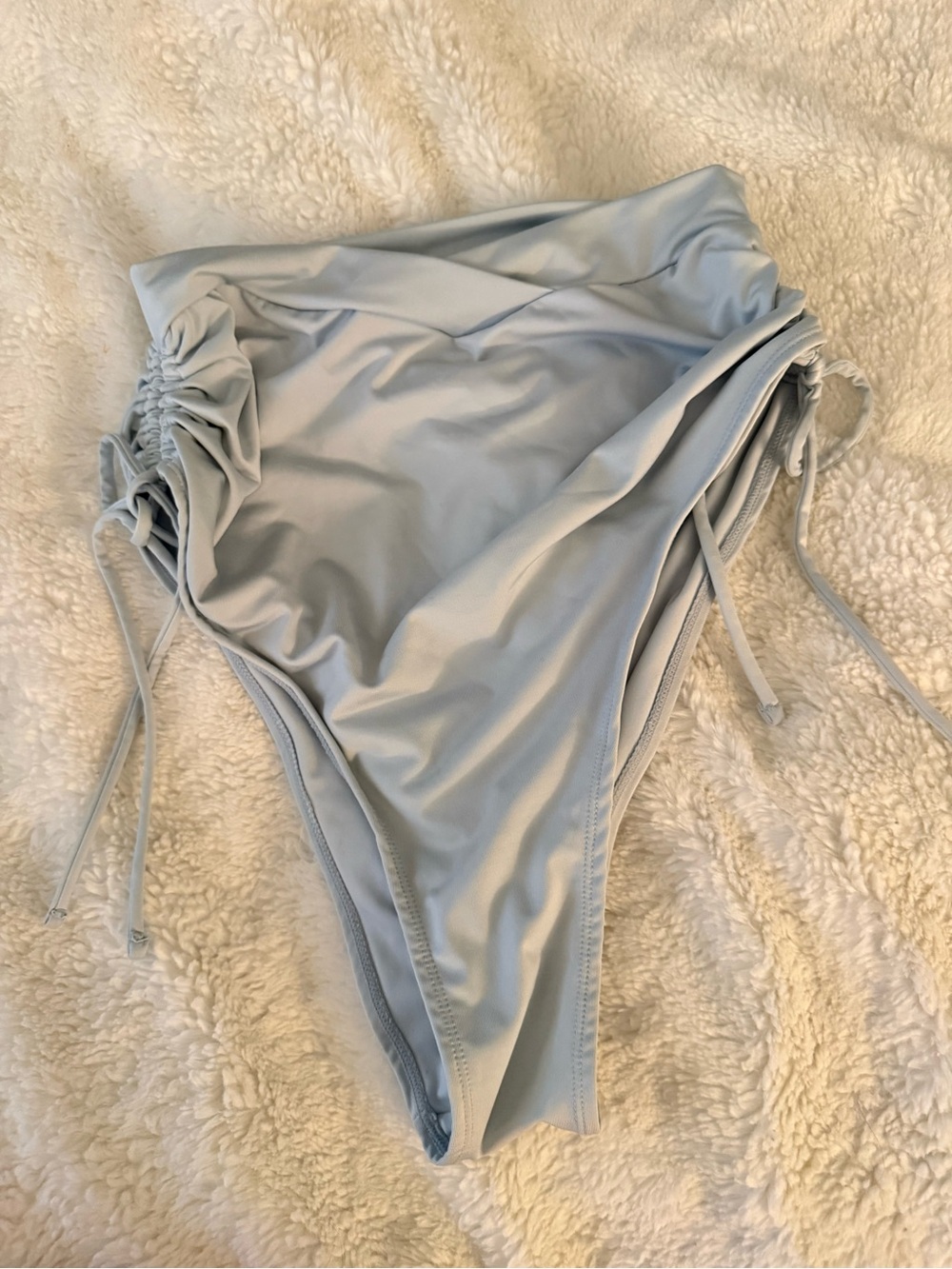 Luna law High-Rise Side-Tie Bikini Bottoms in Light Blue 10